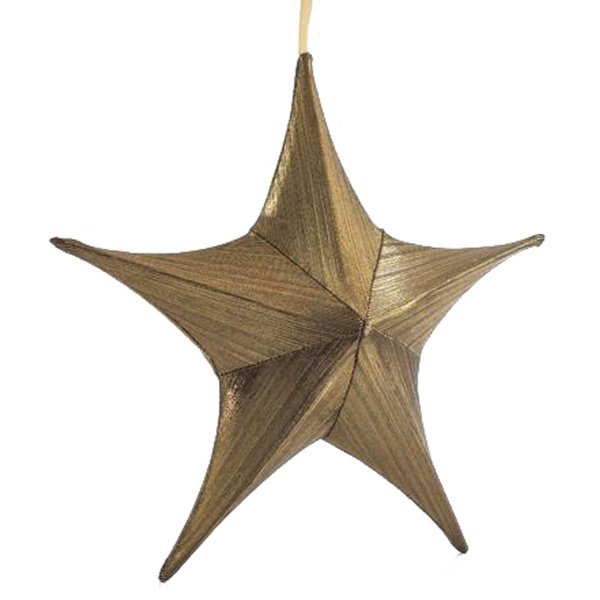 Χριστουγεννιάτικο Υφασμάτινο Αστέρι Οροφής Καφέ (80cm)